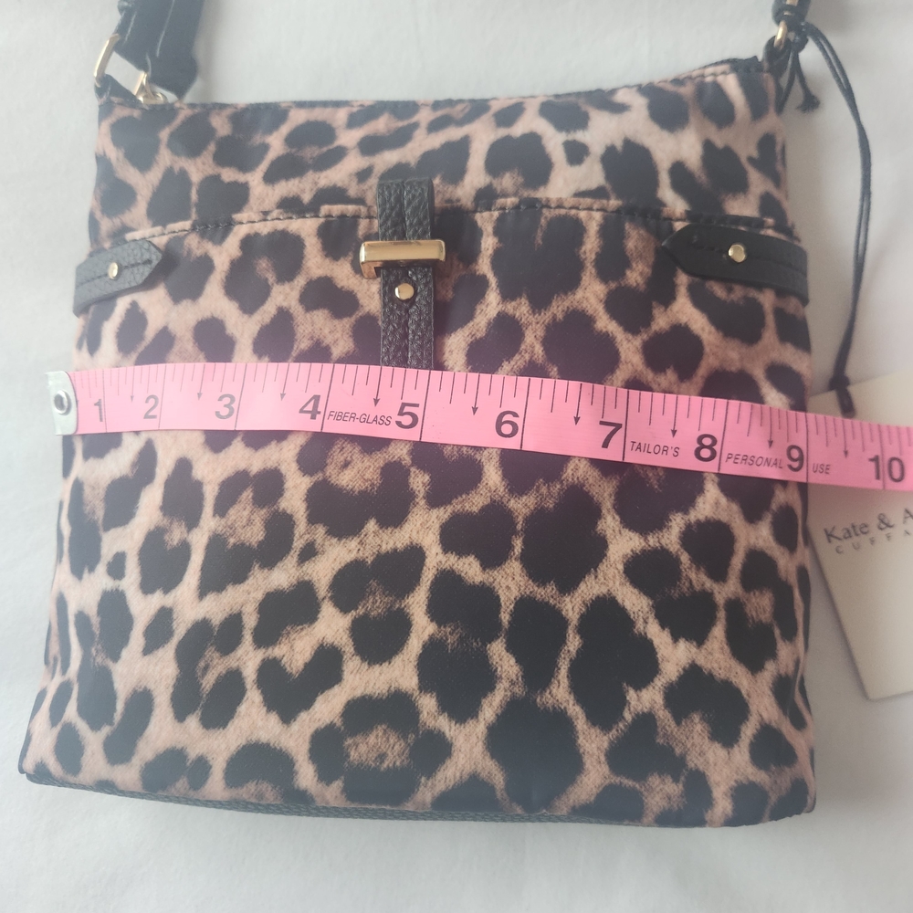 Kate & Alex Cuffaro Nylon Leopard Print Crossbody Bag - Picture 13 of 15